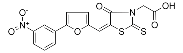 ((5E)-5-{[5-(3-NITROPHENYL)-2-FURYL]METHYLENE}-4-OXO-2-THIOXO-1,3-THIAZOLIDIN-3-YL)ACETIC ACID AldrichCPR