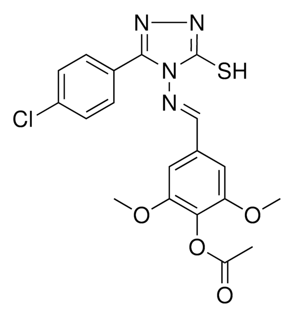 4-((E)-{[3-(4-CHLOROPHENYL)-5-SULFANYL-4H-1,2,4-TRIAZOL-4-YL]IMINO}METHYL)-2,6-DIMETHOXYPHENYL ACETATE AldrichCPR