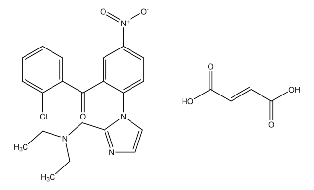 (2-chlorophenyl)(2-{2-[(diethylamino)methyl]-1H-imidazol-1-yl}-5-nitrophenyl)methanone, maleate salt AldrichCPR