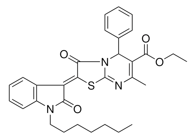 ETHYL (2Z)-2-(1-HEPTYL-2-OXO-1,2-DIHYDRO-3H-INDOL-3-YLIDENE)-7-METHYL-3-OXO-5-PHENYL-2,3-DIHYDRO-5H-[1,3]THIAZOLO[3,2-A]PYRIMIDINE-6-CARBOXYLATE AldrichCPR