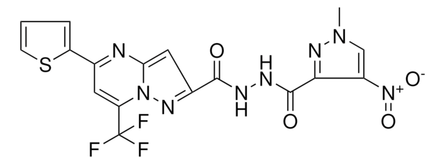 N'-[(1-METHYL-4-NITRO-1H-PYRAZOL-3-YL)CARBONYL]-5-(2-THIENYL)-7-(TRIFLUOROMETHYL)PYRAZOLO[1,5-A]PYRIMIDINE-2-CARBOHYDRAZIDE AldrichCPR