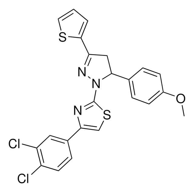 4-[1-[4-(3,4-DICHLOROPHENYL)-1,3-THIAZOL-2-YL]-3-(2-THIENYL)-4,5-DIHYDRO-1H-PYRAZOL-5-YL]PHENYL METHYL ETHER AldrichCPR