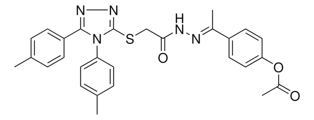 4-[(1E)-N-({[4,5-BIS(4-METHYLPHENYL)-4H-1,2,4-TRIAZOL-3-YL]SULFANYL}ACETYL)ETHANEHYDRAZONOYL]PHENYL ACETATE AldrichCPR