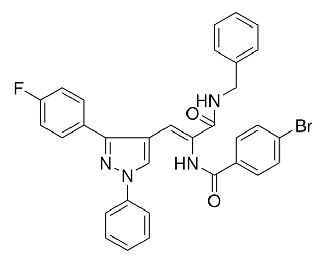 N-(1-BENZYLCARBAMOYL-2-(3-(4-F-PH)-1-PH-1H-PYRAZOL-4-YL)-VINYL)-4-BR-BENZAMIDE AldrichCPR