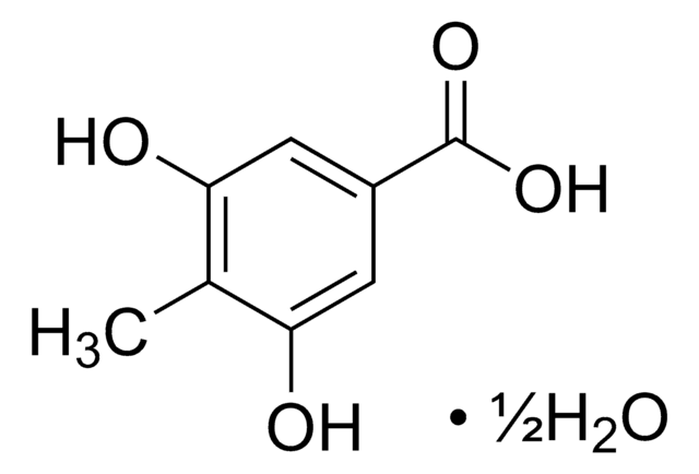 3,5-Dihydroxy-4-methylbenzoic acid hemihydrate 97%