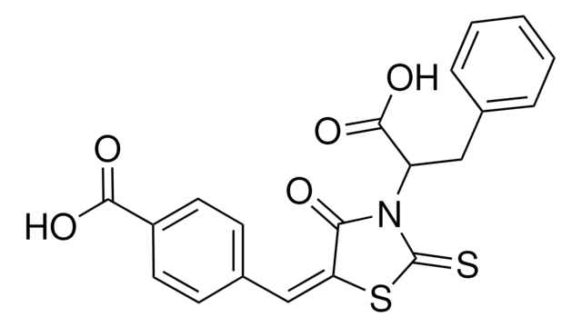 4-{(E)-[3-(1-CARBOXY-2-PHENYLETHYL)-4-OXO-2-THIOXO-1,3-THIAZOLIDIN-5-YLIDENE]METHYL}BENZOIC ACID AldrichCPR