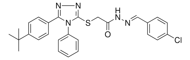 2-{[5-(4-TERT-BUTYLPHENYL)-4-PHENYL-4H-1,2,4-TRIAZOL-3-YL]SULFANYL}-N'-[(E)-(4-CHLOROPHENYL)METHYLIDENE]ACETOHYDRAZIDE AldrichCPR