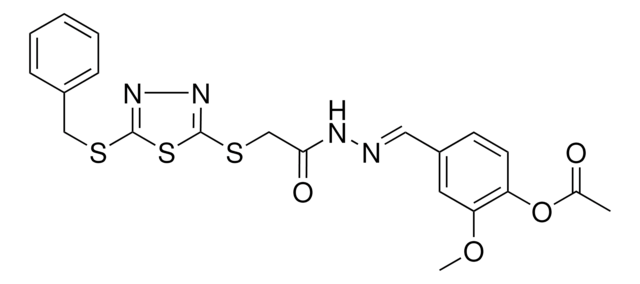 4-{(E)-[({[5-(BENZYLSULFANYL)-1,3,4-THIADIAZOL-2-YL]SULFANYL}ACETYL)HYDRAZONO]METHYL}-2-METHOXYPHENYL ACETATE AldrichCPR