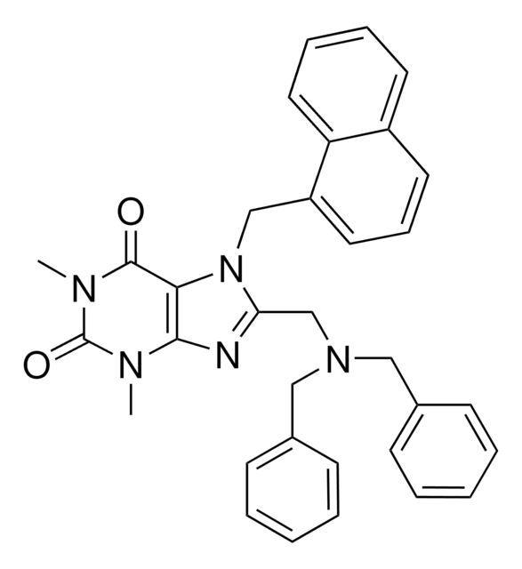 8-[(DIBENZYLAMINO)METHYL]-1,3-DIMETHYL-7-(1-NAPHTHYLMETHYL)-3,7-DIHYDRO-1H-PURINE-2,6-DIONE AldrichCPR