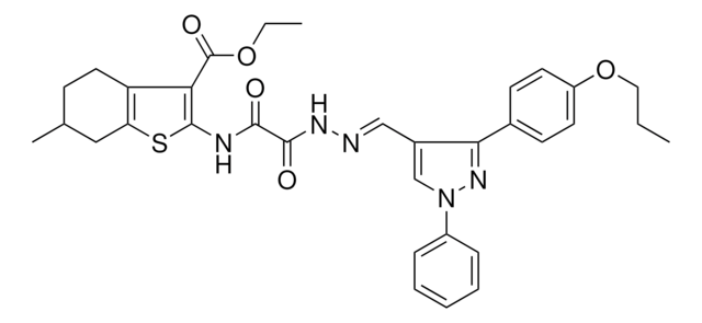 ETHYL 6-METHYL-2-{[OXO((2E)-2-{[1-PHENYL-3-(4-PROPOXYPHENYL)-1H-PYRAZOL-4-YL]METHYLENE}HYDRAZINO)ACETYL]AMINO}-4,5,6,7-TETRAHYDRO-1-BENZOTHIOPHENE-3-CARBOXYLATE AldrichCPR