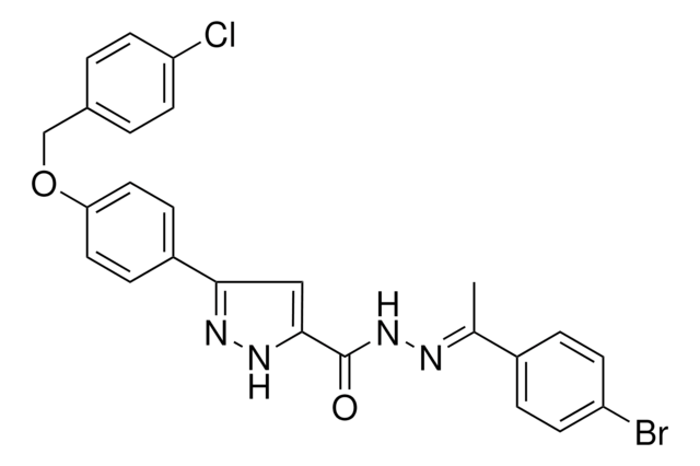 N'-[(E)-1-(4-BROMOPHENYL)ETHYLIDENE]-3-{4-[(4-CHLOROBENZYL)OXY]PHENYL}-1H-PYRAZOLE-5-CARBOHYDRAZIDE AldrichCPR