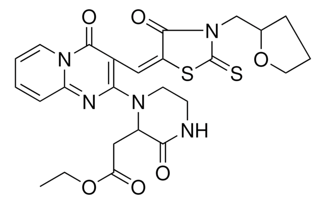 ETHYL [3-OXO-1-(4-OXO-3-{(E)-[4-OXO-3-(TETRAHYDRO-2-FURANYLMETHYL)-2-THIOXO-1,3-THIAZOLIDIN-5-YLIDENE]METHYL}-4H-PYRIDO[1,2-A]PYRIMIDIN-2-YL)-2-PIPERAZINYL]ACETATE AldrichCPR