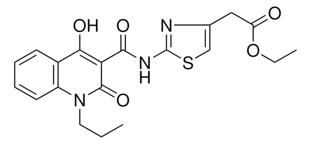 ETHYL (2-{[(4-HYDROXY-2-OXO-1-PROPYL-1,2-DIHYDRO-3-QUINOLINYL)CARBONYL]AMINO}-1,3-THIAZOL-4-YL)ACETATE AldrichCPR