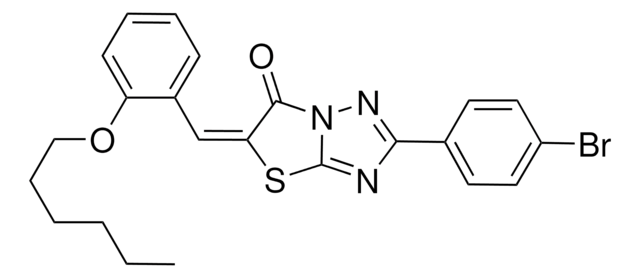 (5E)-2-(4-BROMOPHENYL)-5-[2-(HEXYLOXY)BENZYLIDENE][1,3]THIAZOLO[3,2-B][1,2,4]TRIAZOL-6(5H)-ONE AldrichCPR