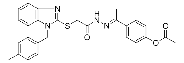 4-(N(((1-(4-ME-BENZYL)-1H-BENZIMIDAZOL-2-YL)THIO)AC)ETHANEHYDRAZONOYL)PH ACETATE AldrichCPR