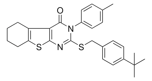 2-[(4-TERT-BUTYLBENZYL)SULFANYL]-3-(4-METHYLPHENYL)-5,6,7,8-TETRAHYDRO[1]BENZOTHIENO[2,3-D]PYRIMIDIN-4(3H)-ONE AldrichCPR