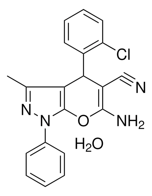 6-AMINO-4-(2-CHLOROPHENYL)-3-METHYL-1-PHENYL-1,4-DIHYDROPYRANO[2,3-C]PYRAZOLE-5-CARBONITRILE HYDRATE AldrichCPR