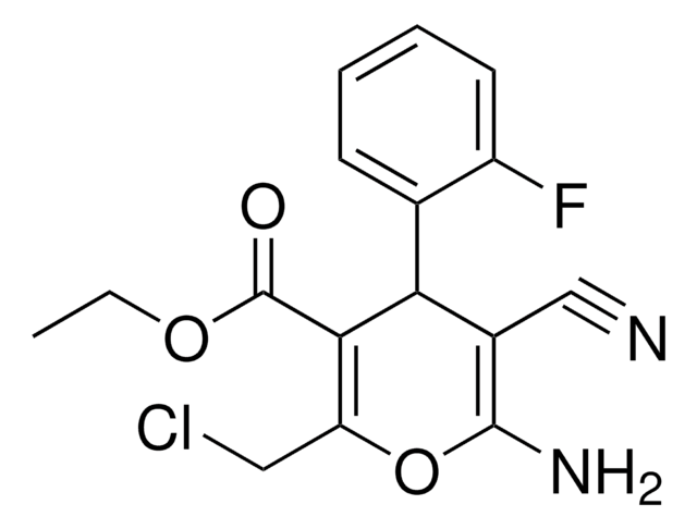 ETHYL 6-AMINO-2-(CHLOROMETHYL)-5-CYANO-4-(2-FLUOROPHENYL)-4H-PYRAN-3-CARBOXYLATE AldrichCPR