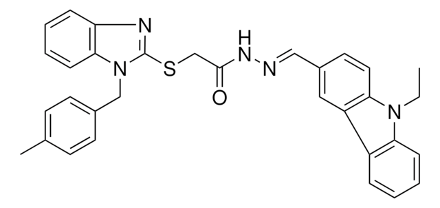 N'-[(E)-(9-ETHYL-9H-CARBAZOL-3-YL)METHYLIDENE]-2-{[1-(4-METHYLBENZYL)-1H-BENZIMIDAZOL-2-YL]SULFANYL}ACETOHYDRAZIDE AldrichCPR