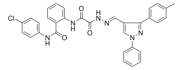 N-(4-CHLOROPHENYL)-2-{[((2E)-2-{[3-(4-METHYLPHENYL)-1-PHENYL-1H-PYRAZOL-4-YL]METHYLENE}HYDRAZINO)(OXO)ACETYL]AMINO}BENZAMIDE AldrichCPR