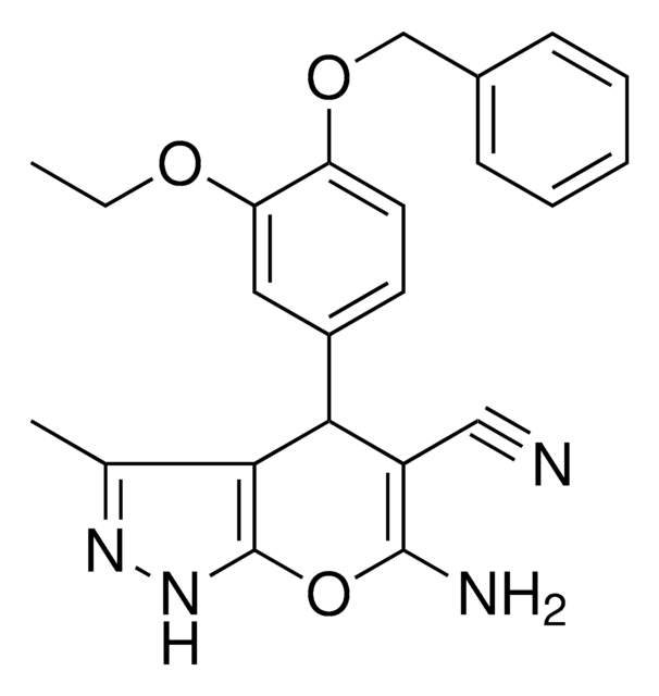 6-AMINO-4-[4-(BENZYLOXY)-3-ETHOXYPHENYL]-3-METHYL-1,4-DIHYDROPYRANO[2,3-C]PYRAZOLE-5-CARBONITRILE AldrichCPR