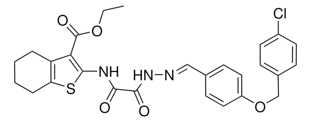 ETHYL 2-(((2-(4-((4-CHLOROBENZYL)OXY)BENZYLIDENE)HYDRAZINO)(OXO)ACETYL)AMINO)-4,5,6,7-TETRAHYDRO-1-BENZOTHIOPHENE-3-CARBOXYLATE AldrichCPR