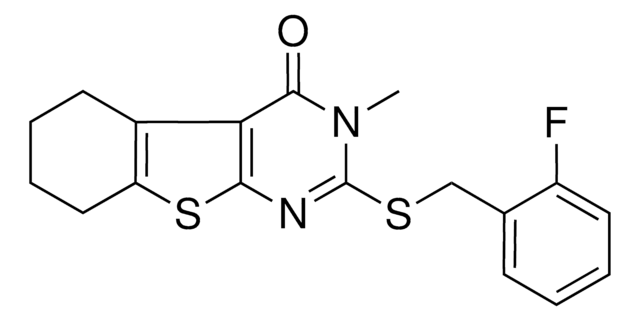 2-[(2-FLUOROBENZYL)SULFANYL]-3-METHYL-5,6,7,8-TETRAHYDRO[1]BENZOTHIENO[2,3-D]PYRIMIDIN-4(3H)-ONE AldrichCPR