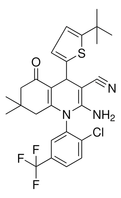 2-AMINO-4-(5-TERT-BUTYL-2-THIENYL)-1-[2-CHLORO-5-(TRIFLUOROMETHYL)PHENYL]-7,7-DIMETHYL-5-OXO-1,4,5,6,7,8-HEXAHYDRO-3-QUINOLINECARBONITRILE AldrichCPR