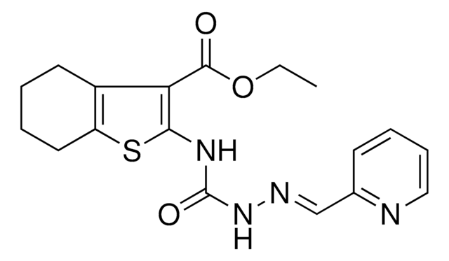 ETHYL 2-({[(2E)-2-(2-PYRIDINYLMETHYLENE)HYDRAZINO]CARBONYL}AMINO)-4,5,6,7-TETRAHYDRO-1-BENZOTHIOPHENE-3-CARBOXYLATE AldrichCPR