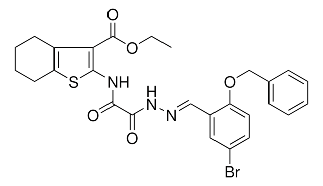 ETHYL 2-{[{(2E)-2-[2-(BENZYLOXY)-5-BROMOBENZYLIDENE]HYDRAZINO}(OXO)ACETYL]AMINO}-4,5,6,7-TETRAHYDRO-1-BENZOTHIOPHENE-3-CARBOXYLATE AldrichCPR