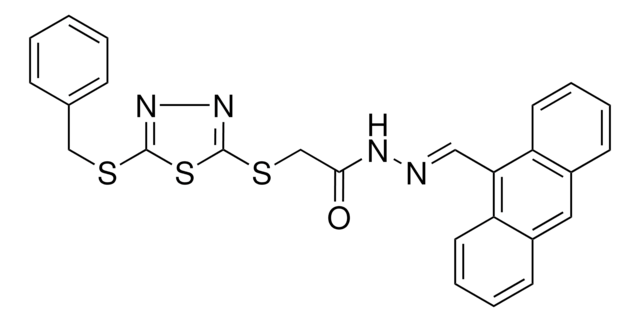 N'-[(E)-9-ANTHRYLMETHYLIDENE]-2-{[5-(BENZYLSULFANYL)-1,3,4-THIADIAZOL-2-YL]SULFANYL}ACETOHYDRAZIDE AldrichCPR