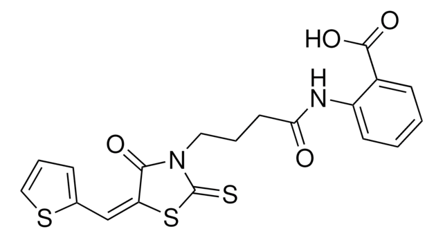 2-({4-[(5E)-4-OXO-5-(2-THIENYLMETHYLENE)-2-THIOXO-1,3-THIAZOLIDIN-3-YL]BUTANOYL}AMINO)BENZOIC ACID AldrichCPR