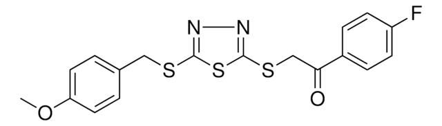 1-(4-FLUOROPHENYL)-2-({5-[(4-METHOXYBENZYL)SULFANYL]-1,3,4-THIADIAZOL-2-YL}SULFANYL)ETHANONE AldrichCPR