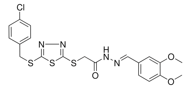 2-({5-[(4-CHLOROBENZYL)SULFANYL]-1,3,4-THIADIAZOL-2-YL}SULFANYL)-N'-[(E)-(3,4-DIMETHOXYPHENYL)METHYLIDENE]ACETOHYDRAZIDE AldrichCPR