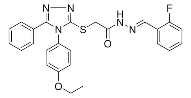 2-{[4-(4-ETHOXYPHENYL)-5-PHENYL-4H-1,2,4-TRIAZOL-3-YL]SULFANYL}-N'-[(E)-(2-FLUOROPHENYL)METHYLIDENE]ACETOHYDRAZIDE AldrichCPR