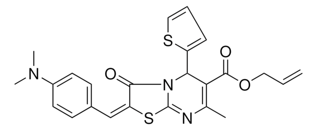 ALLYL (2E)-2-[4-(DIMETHYLAMINO)BENZYLIDENE]-7-METHYL-3-OXO-5-(2-THIENYL)-2,3-DIHYDRO-5H-[1,3]THIAZOLO[3,2-A]PYRIMIDINE-6-CARBOXYLATE AldrichCPR