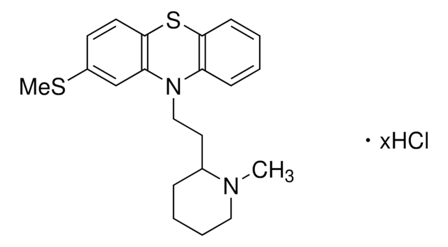 Dopamine Receptor Antagonist II, Thioridazine, HCl The Dopamine Receptor Antagonist II, Thioridazine, HCl, also referenced under CAS 130-61-0, controls the biological activity of Dopamine Receptor. This small molecule/inhibitor is primarily used for Biochemicals applications.