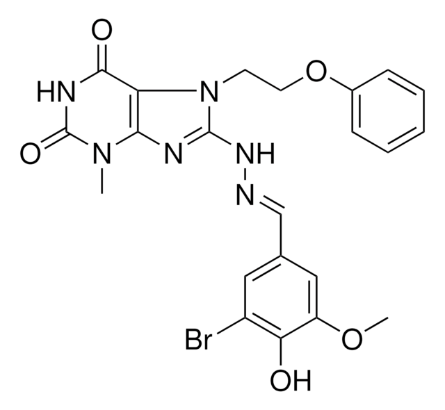 3-BROMO-4-HYDROXY-5-METHOXYBENZALDEHYDE [3-METHYL-2,6-DIOXO-7-(2-PHENOXYETHYL)-2,3,6,7-TETRAHYDRO-1H-PURIN-8-YL]HYDRAZONE AldrichCPR