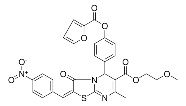 2-METHOXYETHYL (2E)-5-[4-(2-FUROYLOXY)PHENYL]-7-METHYL-2-(4-NITROBENZYLIDENE)-3-OXO-2,3-DIHYDRO-5H-[1,3]THIAZOLO[3,2-A]PYRIMIDINE-6-CARBOXYLATE AldrichCPR