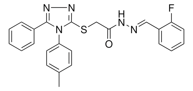 N'-[(E)-(2-FLUOROPHENYL)METHYLIDENE]-2-{[4-(4-METHYLPHENYL)-5-PHENYL-4H-1,2,4-TRIAZOL-3-YL]SULFANYL}ACETOHYDRAZIDE AldrichCPR