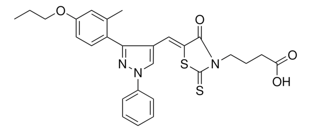 4-((5Z)-5-{[3-(2-METHYL-4-PROPOXYPHENYL)-1-PHENYL-1H-PYRAZOL-4-YL]METHYLENE}-4-OXO-2-THIOXO-1,3-THIAZOLIDIN-3-YL)BUTANOIC ACID AldrichCPR