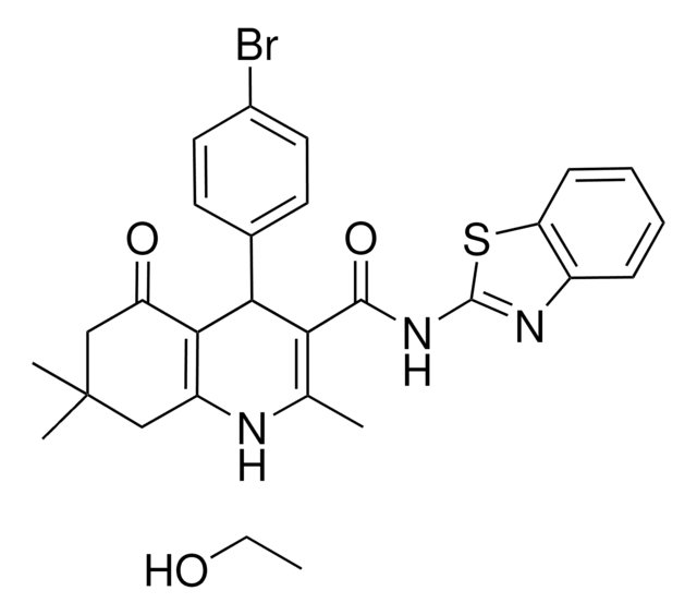 N-(1,3-BENZOTHIAZOL-2-YL)-4-(4-BROMOPHENYL)-2,7,7-TRIMETHYL-5-OXO-1,4,5,6,7,8-HEXAHYDRO-3-QUINOLINECARBOXAMIDE COMPOUND WITH ETHANOL AldrichCPR