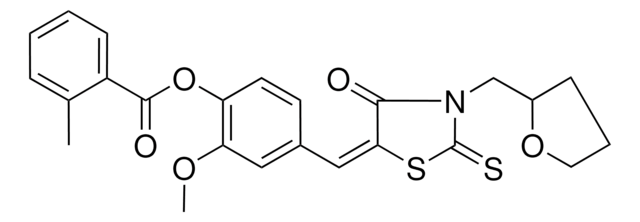 2-METHOXY-4-{(E)-[4-OXO-3-(TETRAHYDRO-2-FURANYLMETHYL)-2-THIOXO-1,3-THIAZOLIDIN-5-YLIDENE]METHYL}PHENYL 2-METHYLBENZOATE AldrichCPR