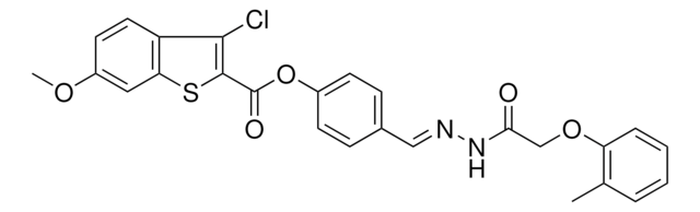 4-((E)-{2-[2-(2-METHYLPHENOXY)ACETYL]HYDRAZONO}METHYL)PHENYL 3-CHLORO-6-METHOXY-1-BENZOTHIOPHENE-2-CARBOXYLATE AldrichCPR