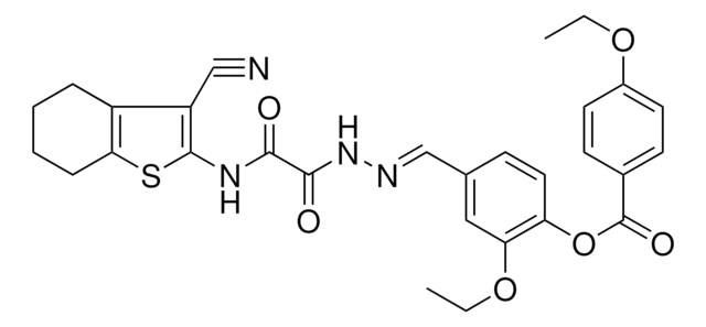 4-((E)-{[[(3-CYANO-4,5,6,7-TETRAHYDRO-1-BENZOTHIEN-2-YL)AMINO](OXO)ACETYL]HYDRAZONO}METHYL)-2-ETHOXYPHENYL 4-ETHOXYBENZOATE AldrichCPR