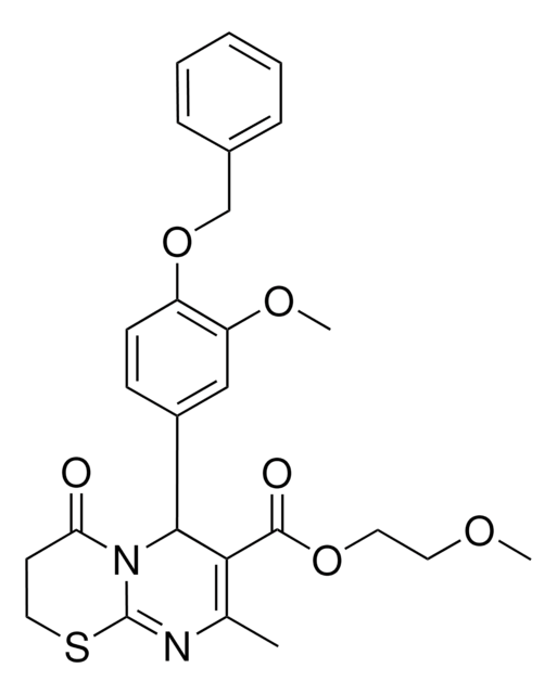 2-METHOXYETHYL 6-[4-(BENZYLOXY)-3-METHOXYPHENYL]-8-METHYL-4-OXO-3,4-DIHYDRO-2H,6H-PYRIMIDO[2,1-B][1,3]THIAZINE-7-CARBOXYLATE AldrichCPR