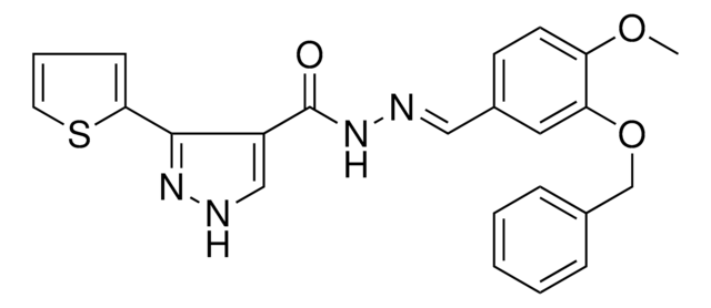 N'-{(E)-[3-(BENZYLOXY)-4-METHOXYPHENYL]METHYLIDENE}-3-(2-THIENYL)-1H-PYRAZOLE-4-CARBOHYDRAZIDE AldrichCPR