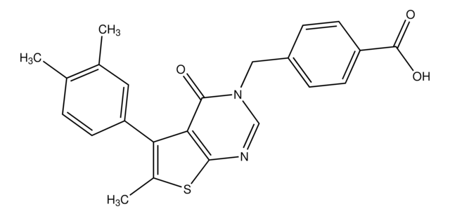 4-((5-(3,4-DimethylPh)-6-Me-4-oxothieno[2,3-d]pyrimidin-3(4H)-yl)Me)benzoic acid