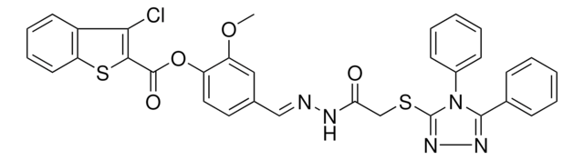 4-[(E)-({[(4,5-DIPHENYL-4H-1,2,4-TRIAZOL-3-YL)SULFANYL]ACETYL}HYDRAZONO)METHYL]-2-METHOXYPHENYL 3-CHLORO-1-BENZOTHIOPHENE-2-CARBOXYLATE AldrichCPR