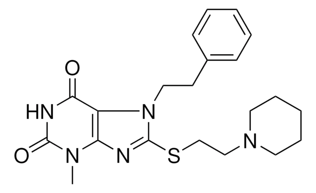 3-ME-7-(2-PH-ET)-8-((2-(1-PIPERIDINYL)ET)THIO)-3,7-DIHYDRO-1H-PURINE-2,6-DIONE AldrichCPR